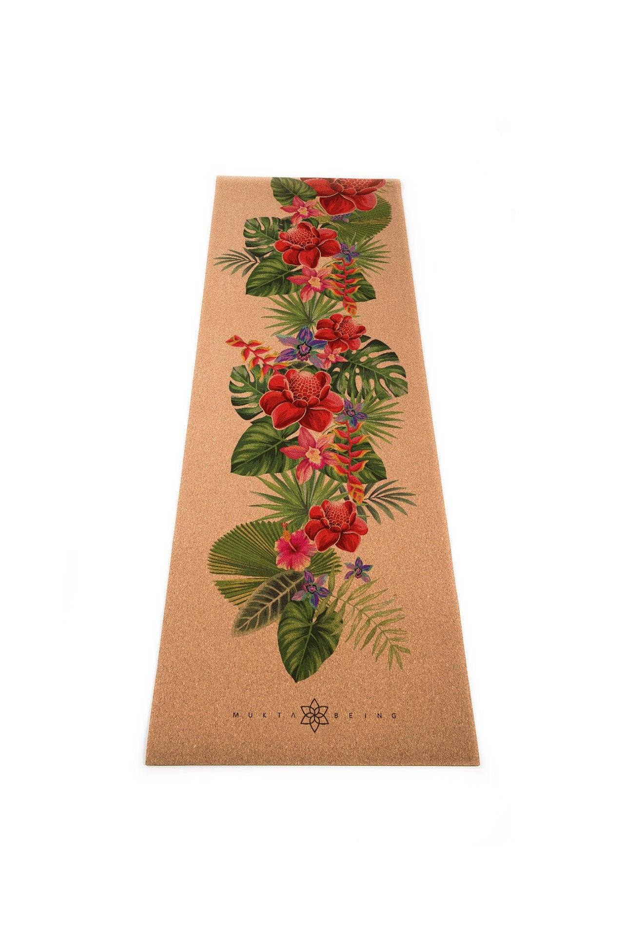 'jungleflower' LIGHTWEIGHT Cork Yoga Mat